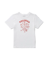 Front view of Women's Good Times Rollin Tee - Bone / Red on plain background