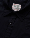 Closeup detail view of Men's Vintage Weight Sawtooth Cotton Pearl Snap - Black
