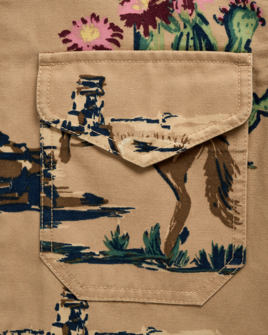 Closeup view of Women's Western Mechanic's Jacket - Tan