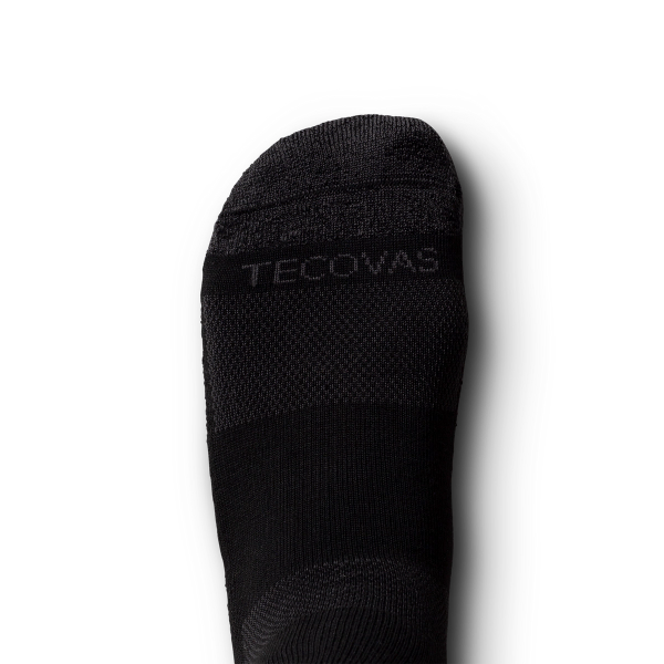 Toe view of Men's Mid-Calf Sock - Midnight on plain background
