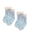 Front view of Baby Cowboy Socks (2-Pack) - Light Blue on plain background