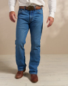 Front view of Men's Rugged Bootcut Jeans - Medium on model