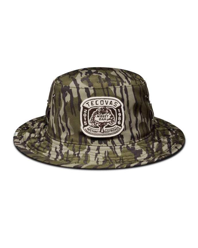 Front view of Tecovas x Mossy Oak Boonie Hat - MO Original Bottomland on plain background