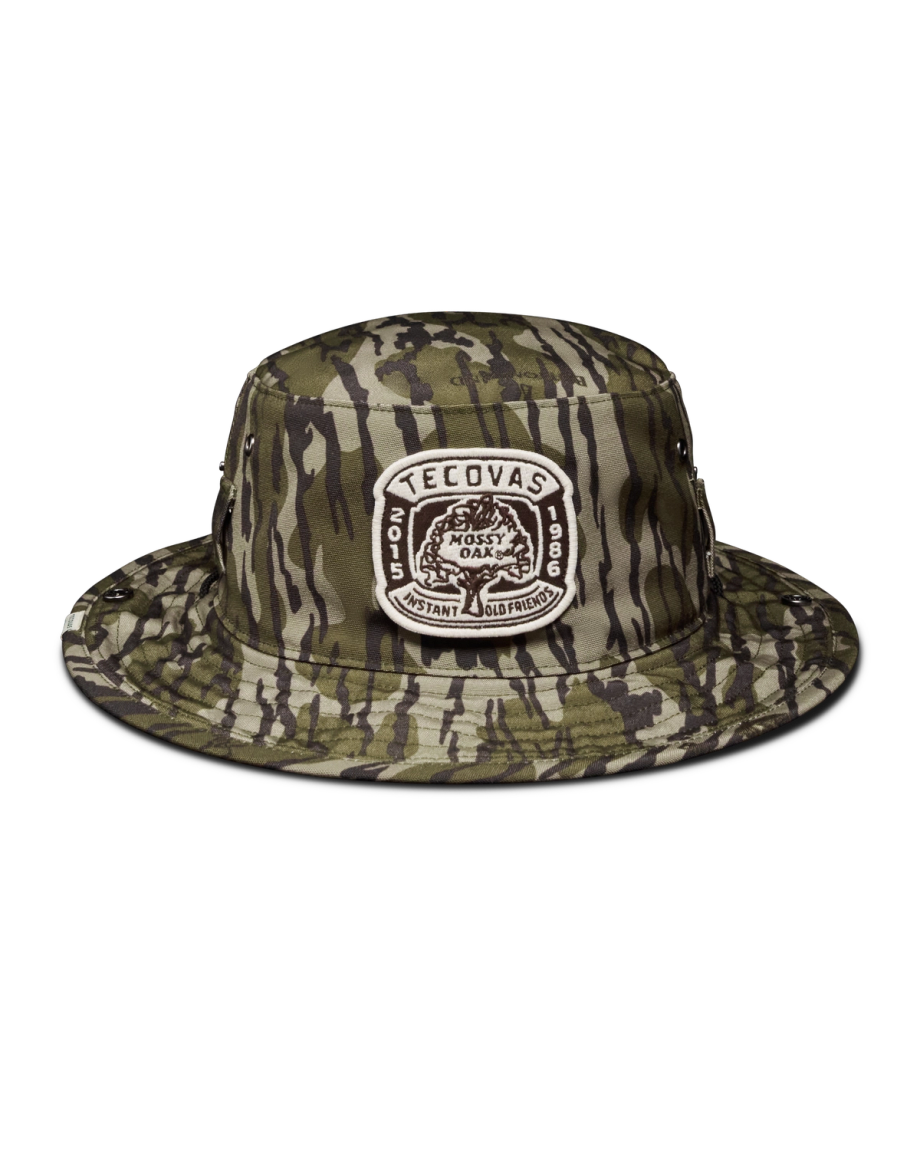 Front view of Tecovas x Mossy Oak Boonie Hat - MO Original Bottomland on plain background