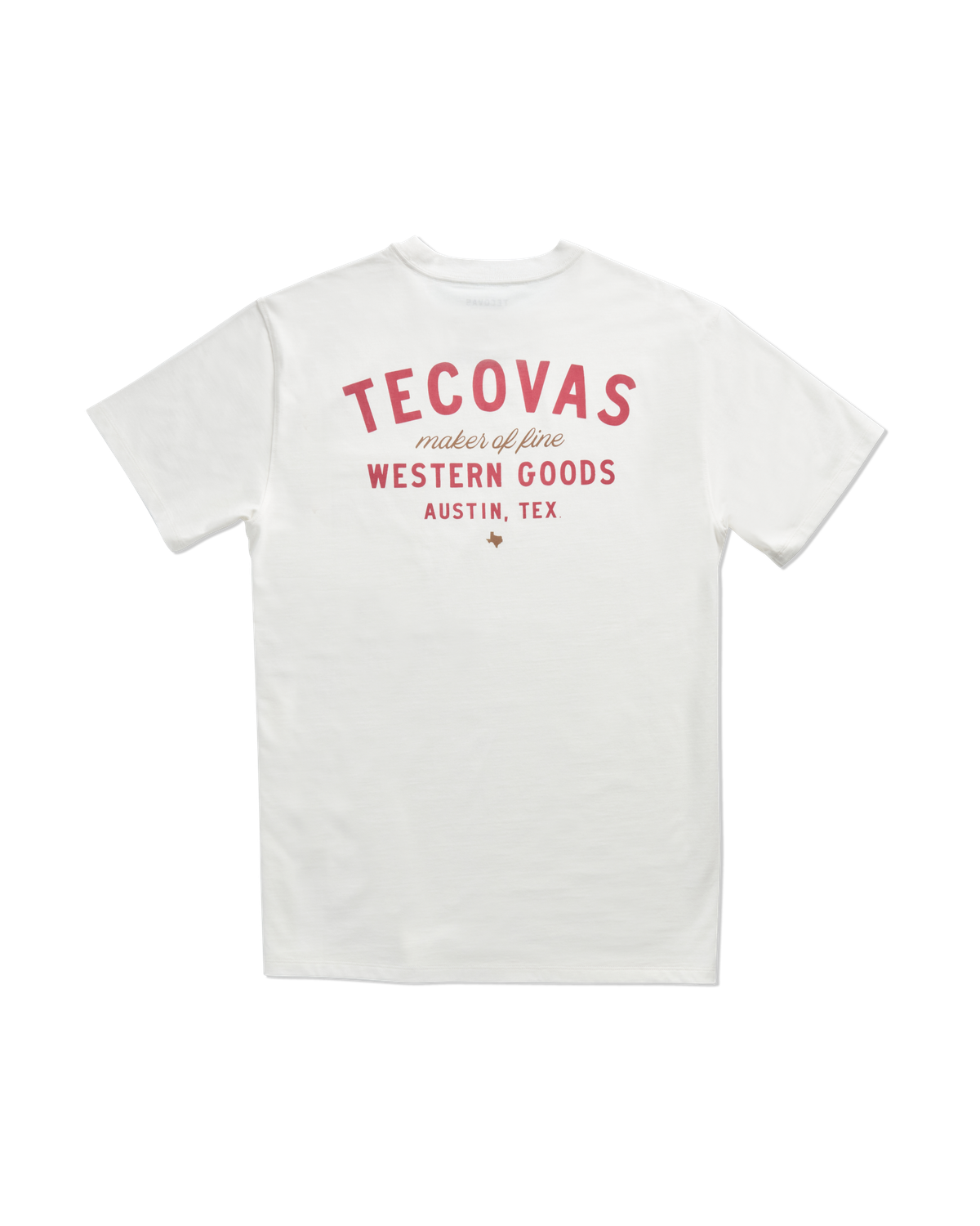 Tecovas Men's Fine Makers Pocket Tee - Bone/Red Supima Cotton