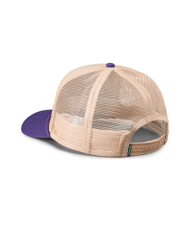 Quarterback view of Tecovas Badge Trucker - Purple on plain background