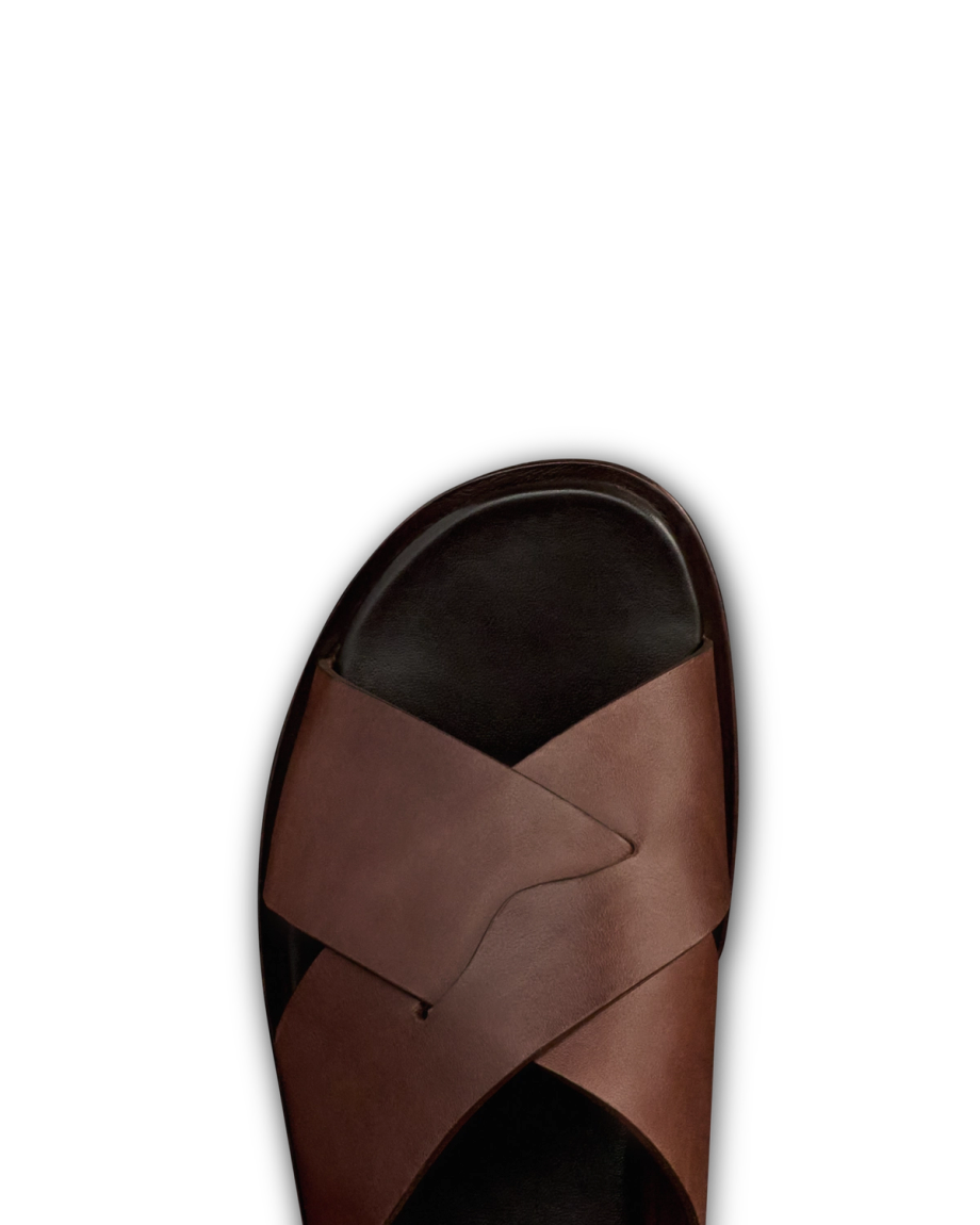 Toe view of The Lexington - Dark Chocolate on plain background
