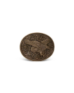 Front view of Eagle Buckle - Antique Brass on plain background