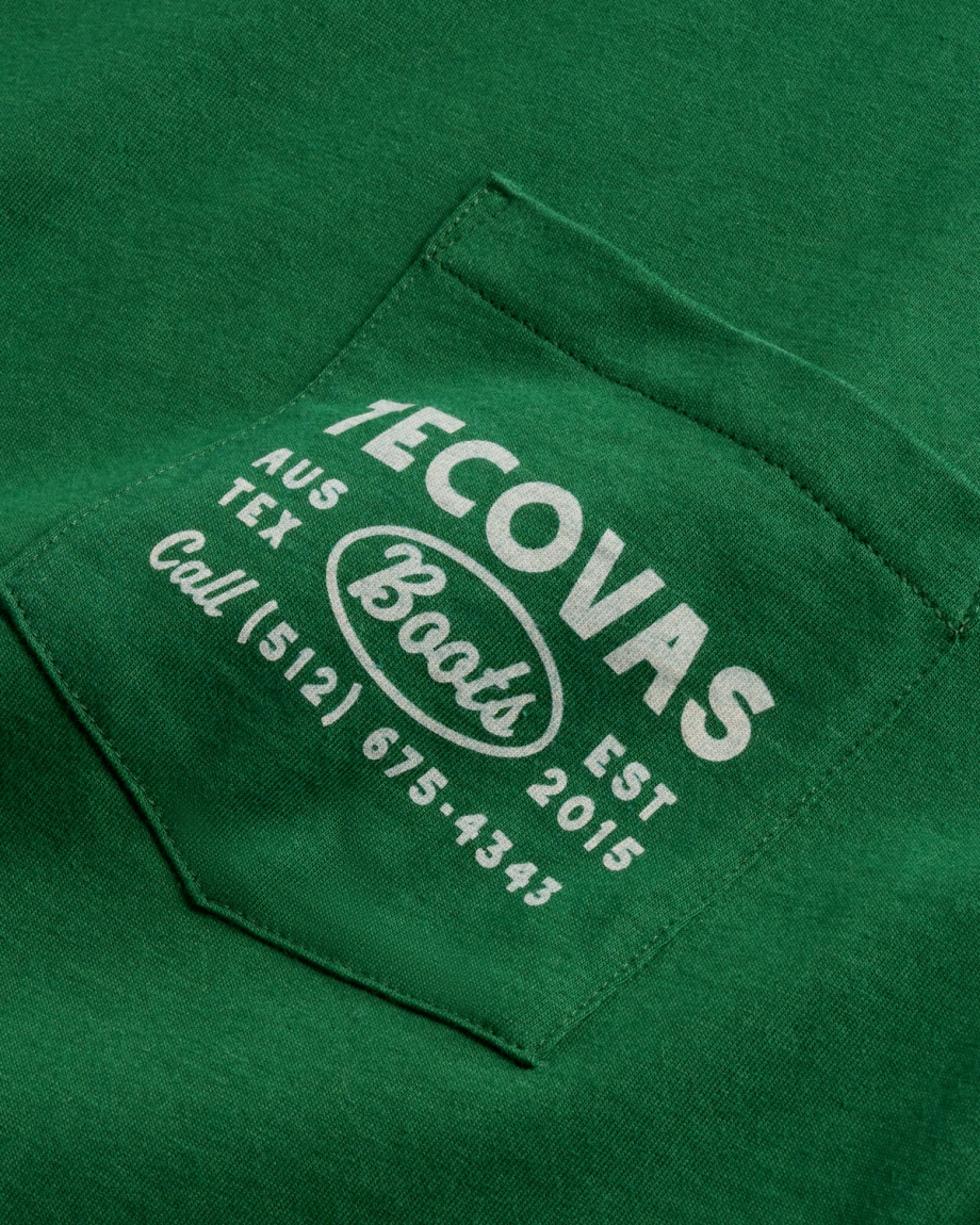 View of Men's Boots Advertisment Tee - Green