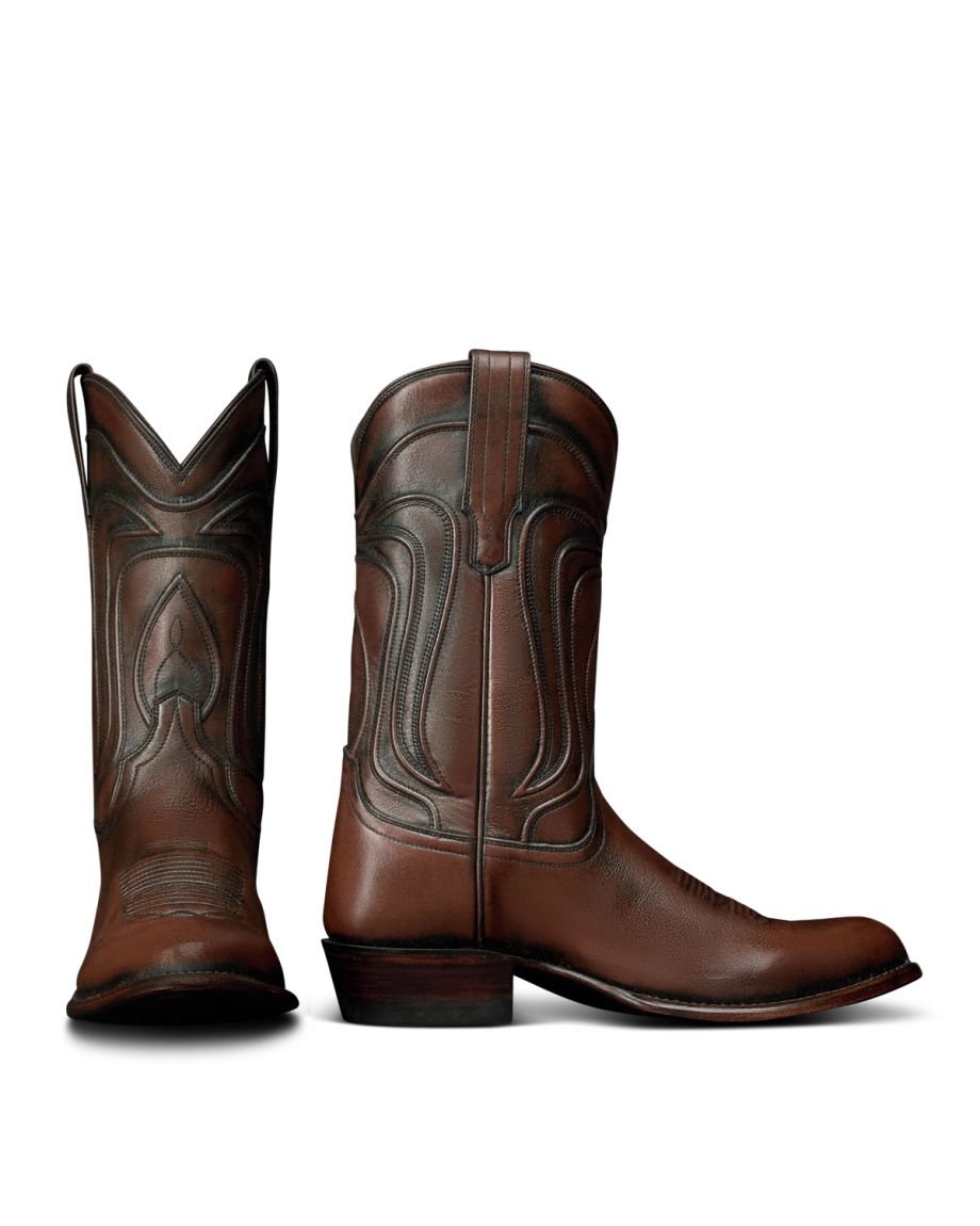 Pair view of The Cartwright - Iced Tea Cowhide on plain background