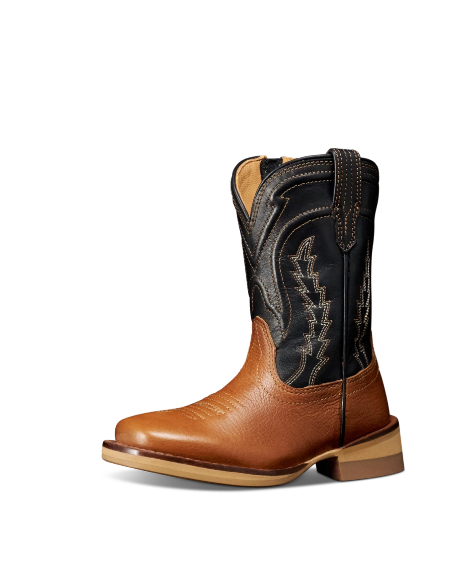 Quarterfront view of The Doc Toddler - Tan Goat on plain background