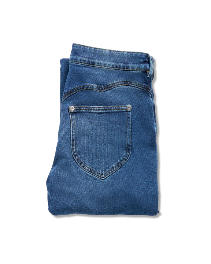 Women's Vintage High Rise Jean - Medium Wash on plain background