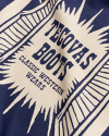 Closeup view of Men's Saloon Door Tee - Navy / Bone