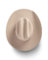 Top view of Cattleman Wool Cowboy Hat - Khaki on plain background