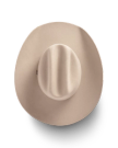 Top view of Cattleman Wool Cowboy Hat - Khaki on plain background