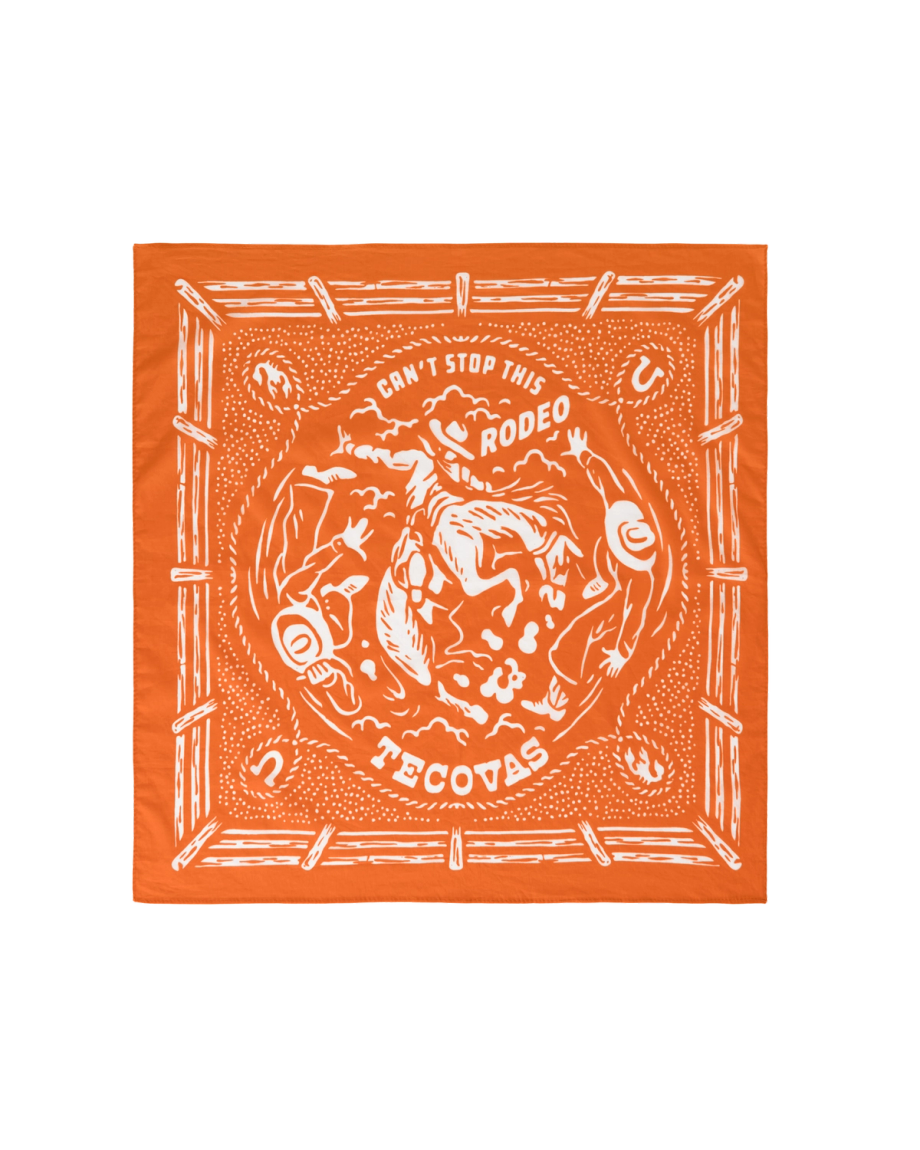 Front view of Gameday Bandana - Burnt Orange on plain background