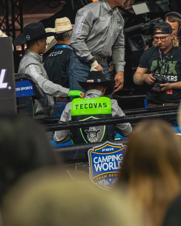 Tecovas vest in the distance