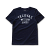 Front view of Women's Western Goods Tee - Navy/Bone on plain background