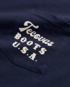 Closeup detail view of Men's USA Pocket Tee - Navy / White