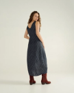 Full view of Women's Embroidered Slip Dress - Eclipse on model