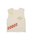 Back view of Women's Muscle Tank - Bone on plain background