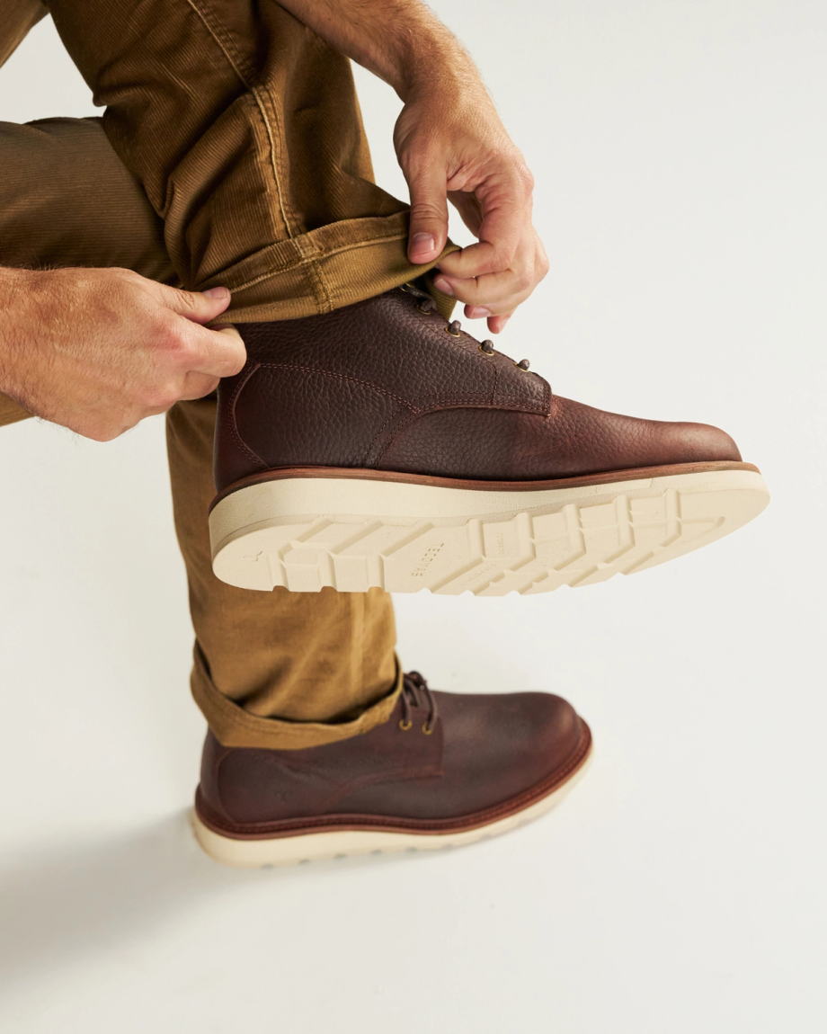 View of The Knox Lace Up - Tobacco Cowhide