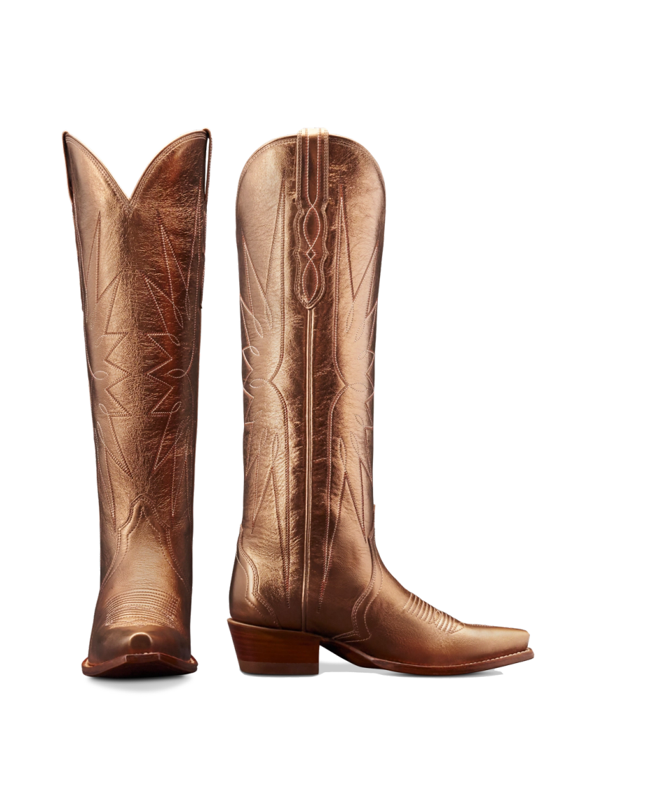 Pair view of The Loretta - Copper Cowhide on plain background