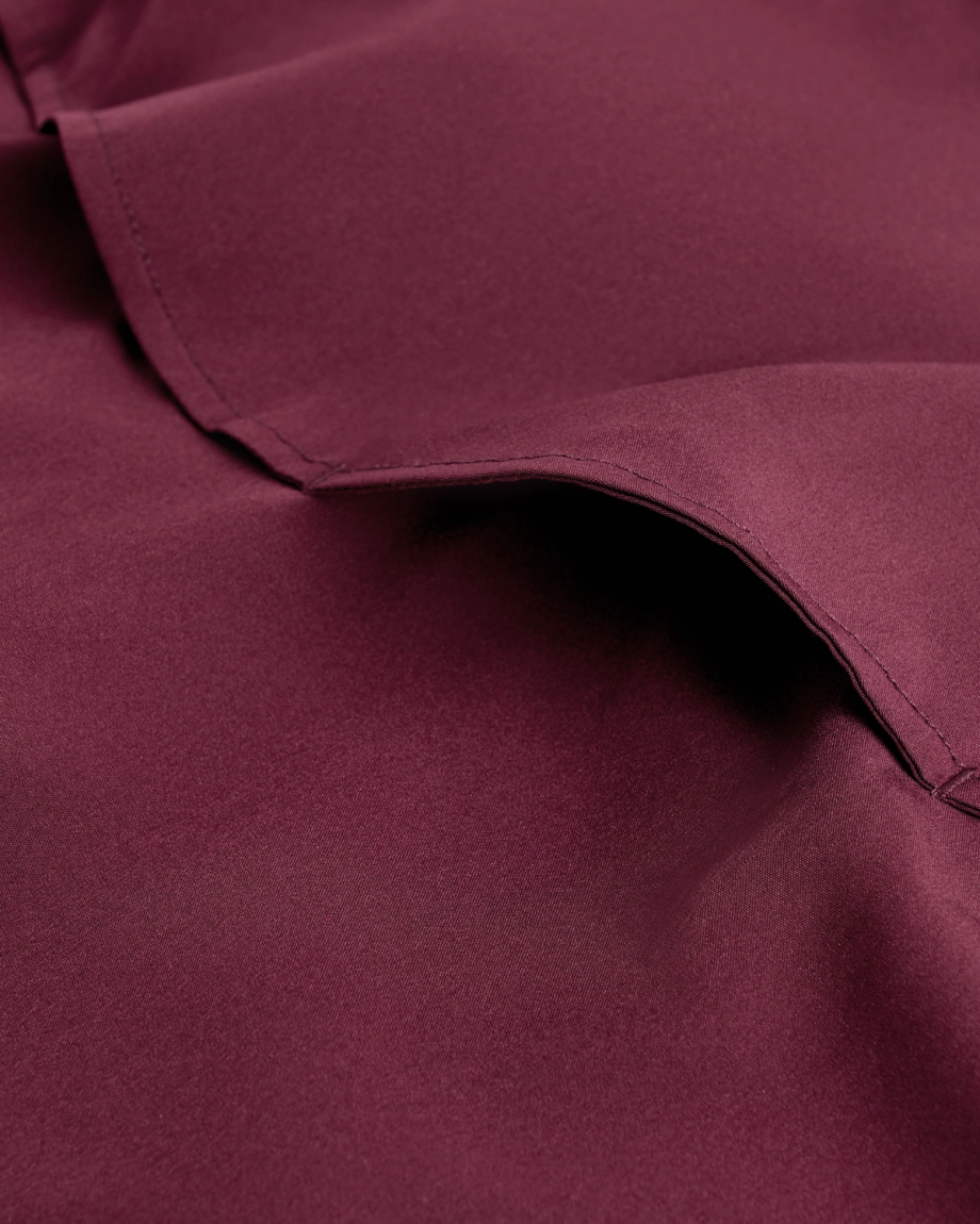 Closeup detail view of Men's Performance Western Short Sleeve Pearl Snap - Maroon