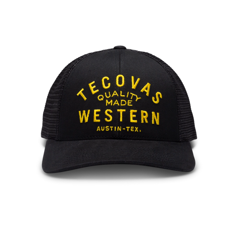 Men's Embroidered Mesh Trucker Hat, Quality Made Trucker Hat - Black