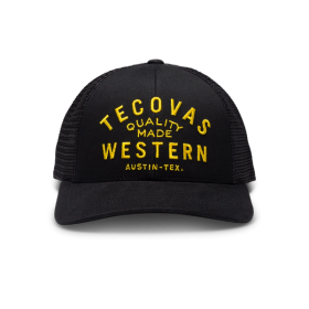 Front view of Tecovas Hat - Black on plain background