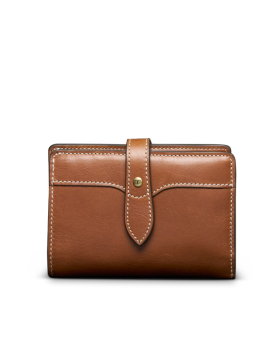 Front view of Women's Sierra Bifold - Saddle Tan on plain background