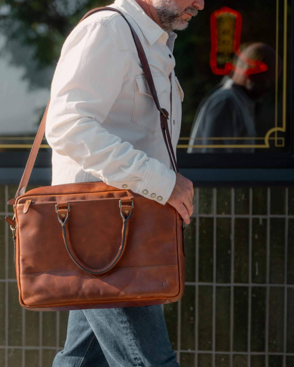Bartlett Slim Briefcase Cognac Tecovas