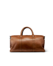 Back view of Lightweight Leather Duffle - Heritage Tan on plain background