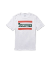 Front view of Men's Tecovas Flag Tee - Bone/Org/Green on plain background