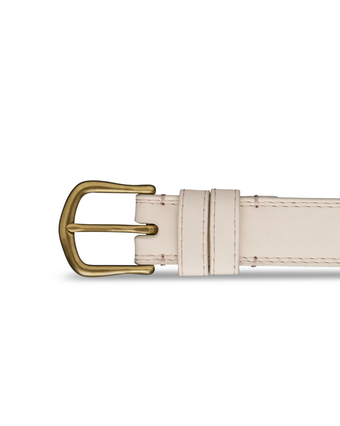 Front view of Women's Bovine Belt - Bone on plain background