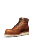 Quarterfront view of The LH WP Moc Comp Toe Work Boot - Saddle Cowhide on plain background