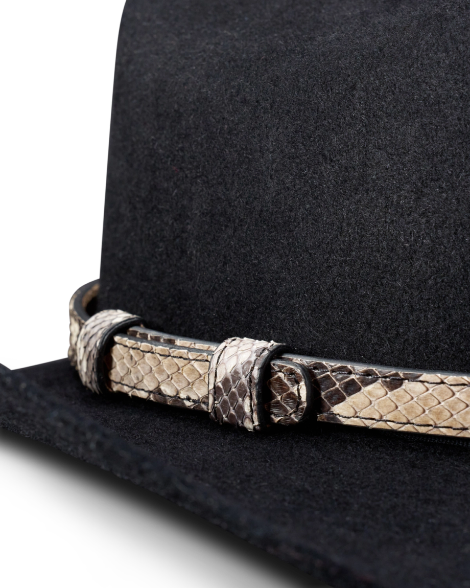 Closeup view of Hat Band - Black Bone