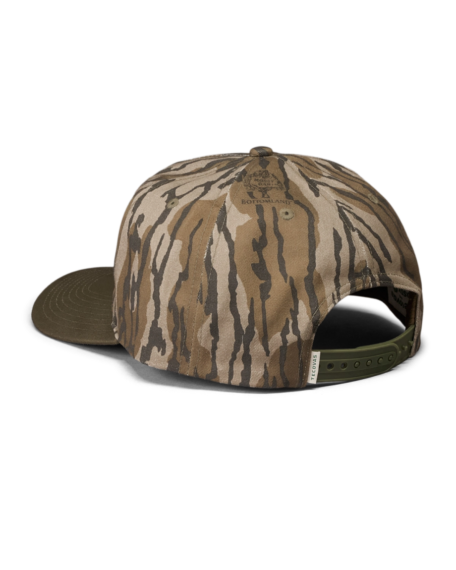 Quarterback view of Tecovas x Mossy Oak Original Bottomland Hat - Original Bottomland on plain background