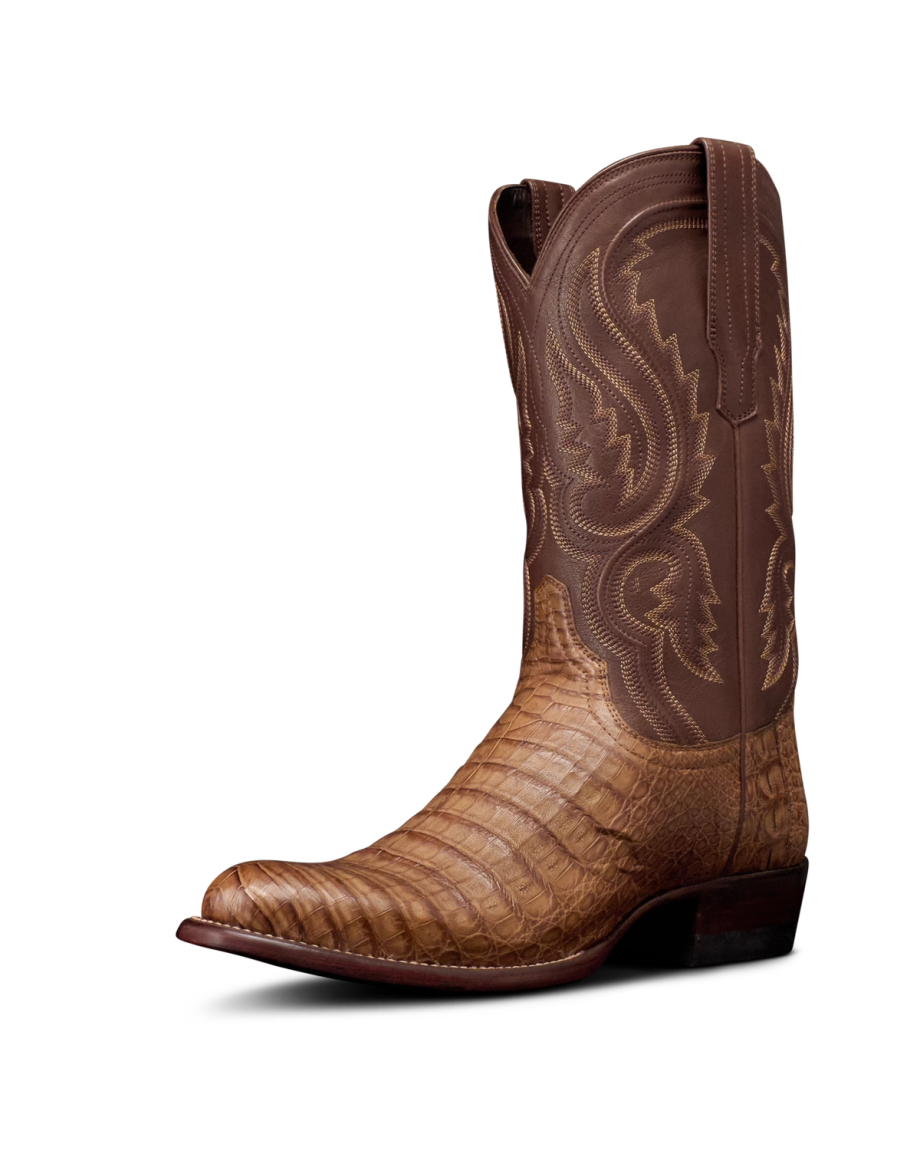 Quarterfront view of The Dillon - Toffee Caiman on plain background