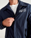 Closeup detail view of Men's Coaches Jacket - Navy