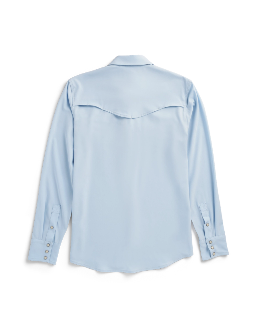 Closeup detail view of Men's Performance Western Pearl Snap LS - Sky