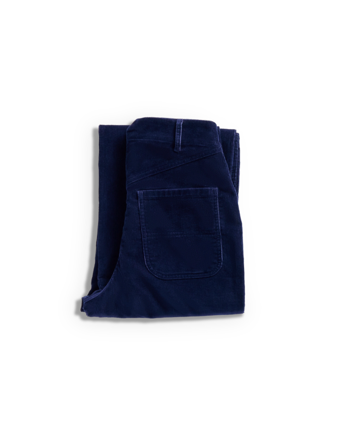 Folded view of Women's Corduroy Carpenter Pant - Navy on plain background