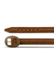 Closeup view of Women's Center Bar Buckle Belt - Sienna