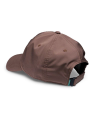 Back view of Logo Label 6-Panel Dad Hat - Brown on plain background