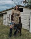 The Charlie Dress by Kristopher Brock - Olive/Beige Floral woman with a cow