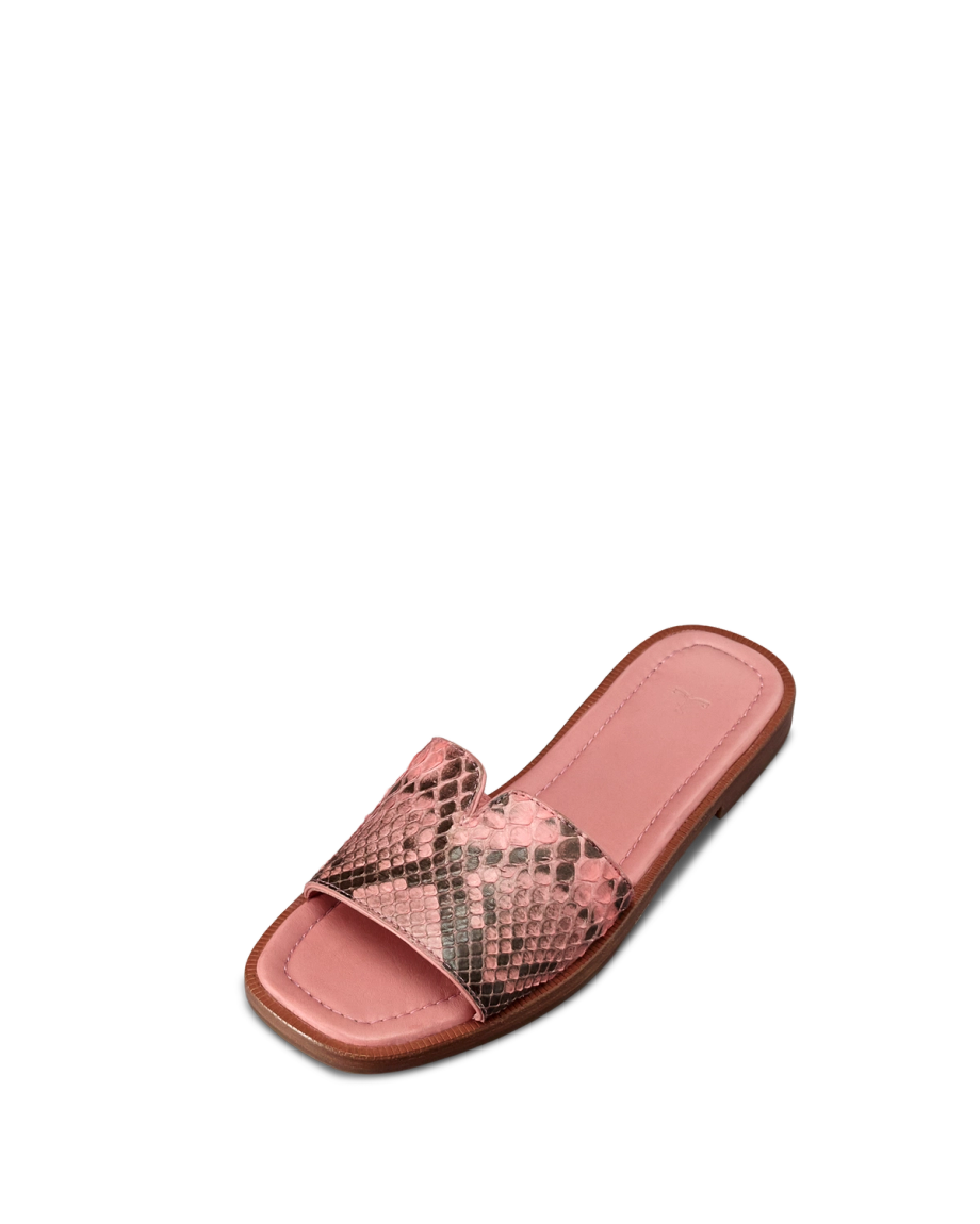 Quarterfront view of The Carmen - Pink Frost on plain background