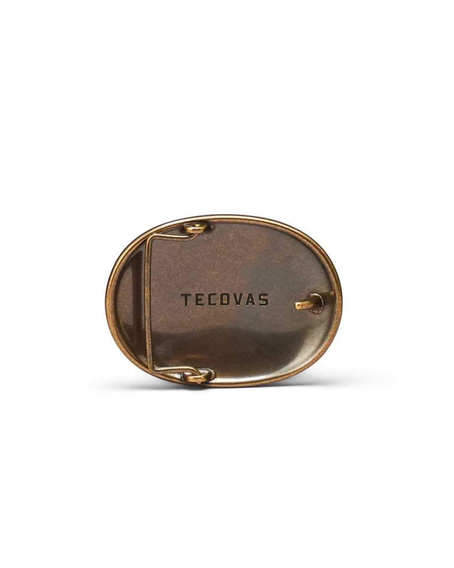 Back view of Hammered Buckle - Antique Brass on plain background