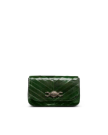 Front view of Eel Concho Clutch - Green on plain background