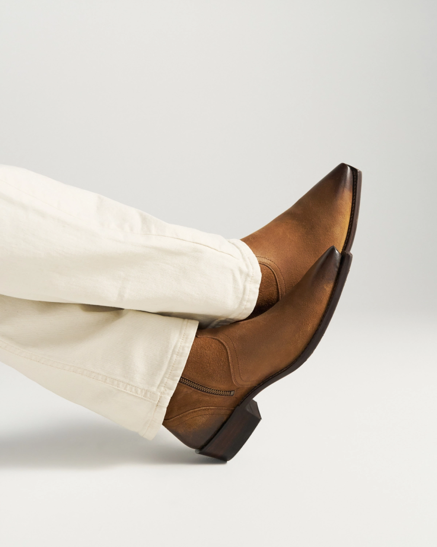 The Blaze in Husk Goat Roughout - Men's Zip Boot | Tecovas