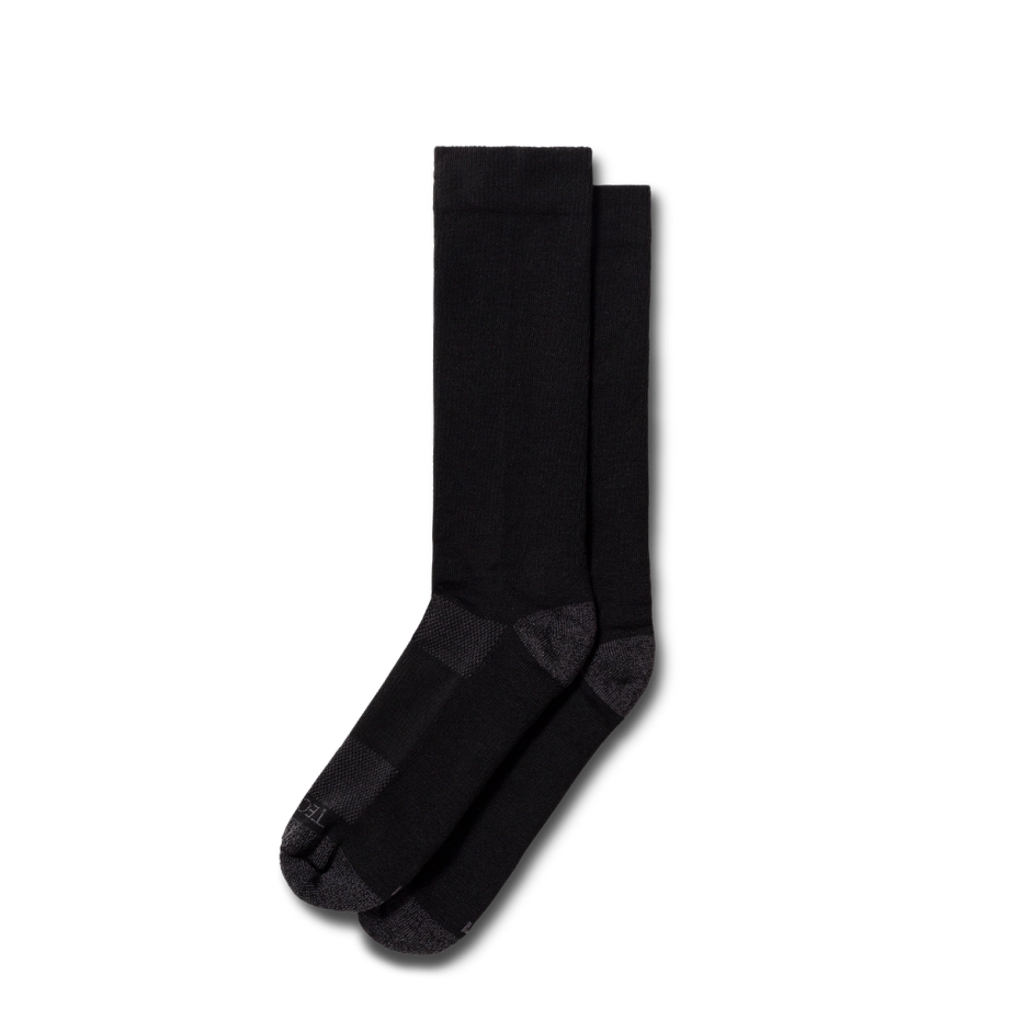 Pair view of Men's Mid-Calf Sock - Midnight on plain background